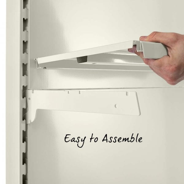 Jura White Retail Wall Shelving with LED Lighting - H2100 x W1250mm - 4 Shelves