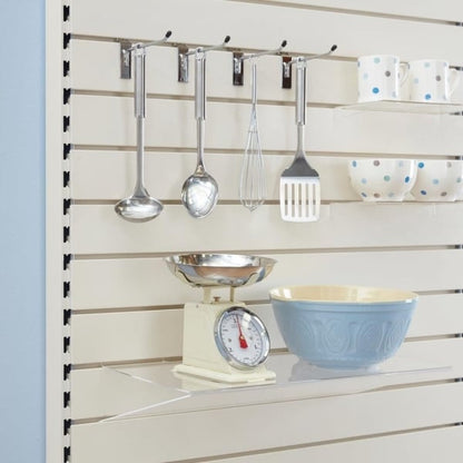 Jura White Slatwall Back Panel for Retail Shelving Units - H100mm