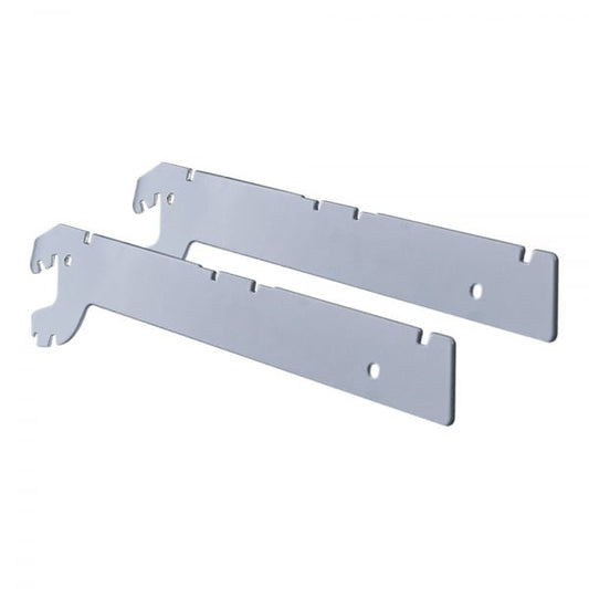 Silver Pair of Shelf Brackets for Retail Shelving Units