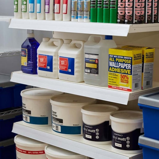 White Promotional Ticket Edge for Retail Shelving Units - H64 x L1000mm