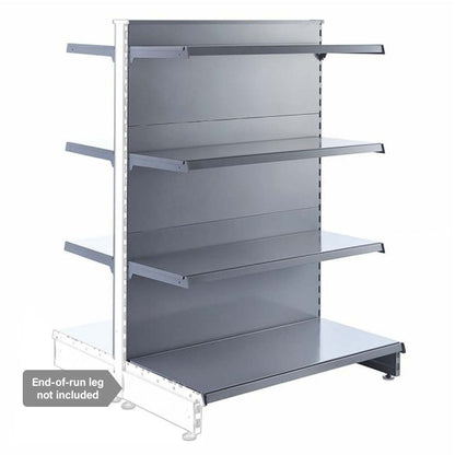 Silver Retail Shelving Modular Gondola Unit - 6 x 370mm Shelves - H1400mm