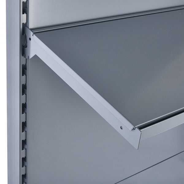 Silver Retail Shelving Modular Gondola Unit - 6 x 370mm Shelves - H1400mm