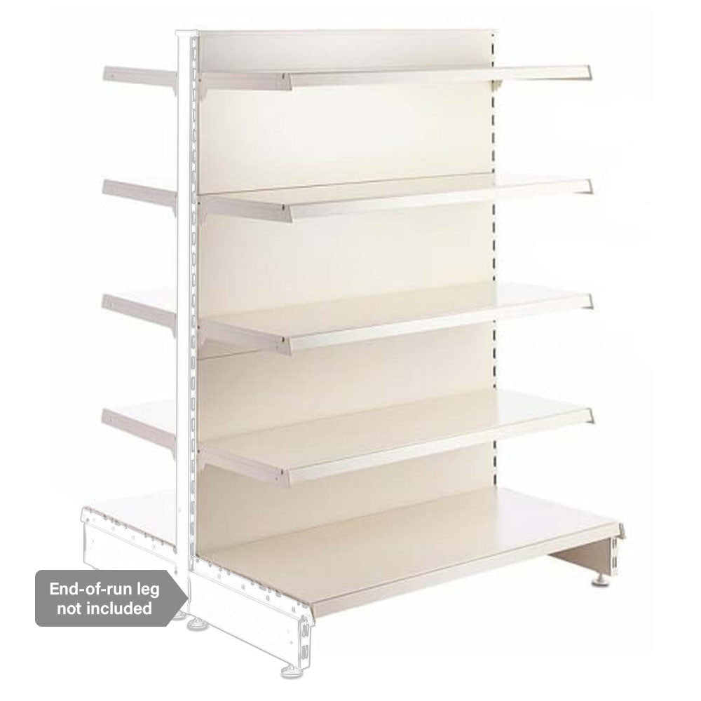 Jura White Retail Shelving Modular Gondola Unit - 8 x 370mm Shelves - H1400mm