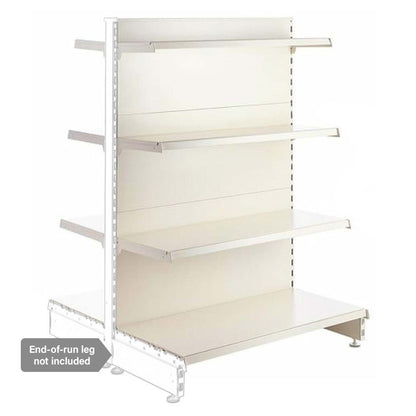 Jura White Retail Shelving Modular Gondola Unit - 6 x Staggered Shelves - H1400mm