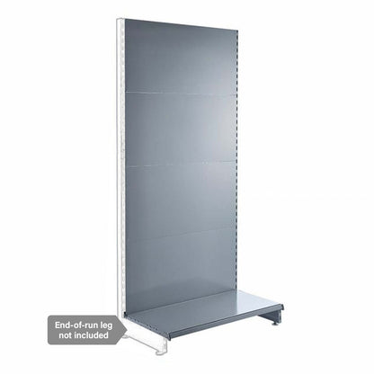 Silver Retail Shelving Modular Wall Unit - Plain Back Panels - Base Shelf Only - H1800mm