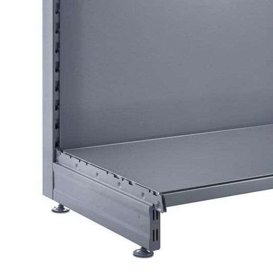 Silver Retail Shelving Modular Wall Unit - Plain Back Panels - Base Shelf Only - H1800mm