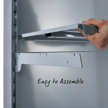 Silver Retail Shelving 90 Deg. Wall Corner Unit - Base Shelf Only - H1800 x W750mm