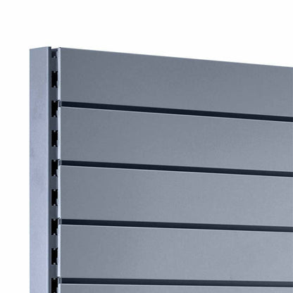 Silver Retail Shelving Modular Wall Unit - Slatwall Back Panels - H1800 x W1000mm