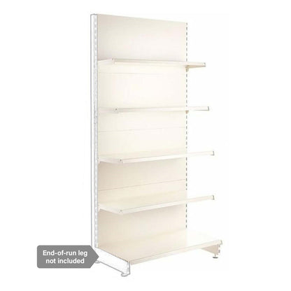 Jura White Retail Shelving Modular Wall Unit - 4 x Staggered Shelves - H1800mm x W1000mm