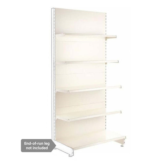 Jura White Retail Shelving Modular Wall Unit - 4 x Staggered Shelves - H1800mm x W1000mm