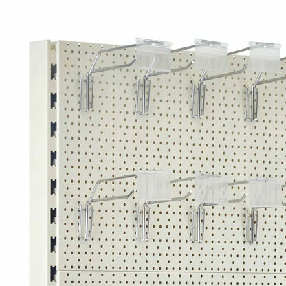 Jura White Retail Shelving Wall Unit - Perforated Back Panels - 2 Shelves and 32 Hooks - H1800mm