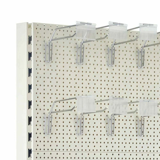 Jura White Retail Shelving Wall Unit - Perforated Back Panels - 2 Shelves and 32 Hooks - H1800mm
