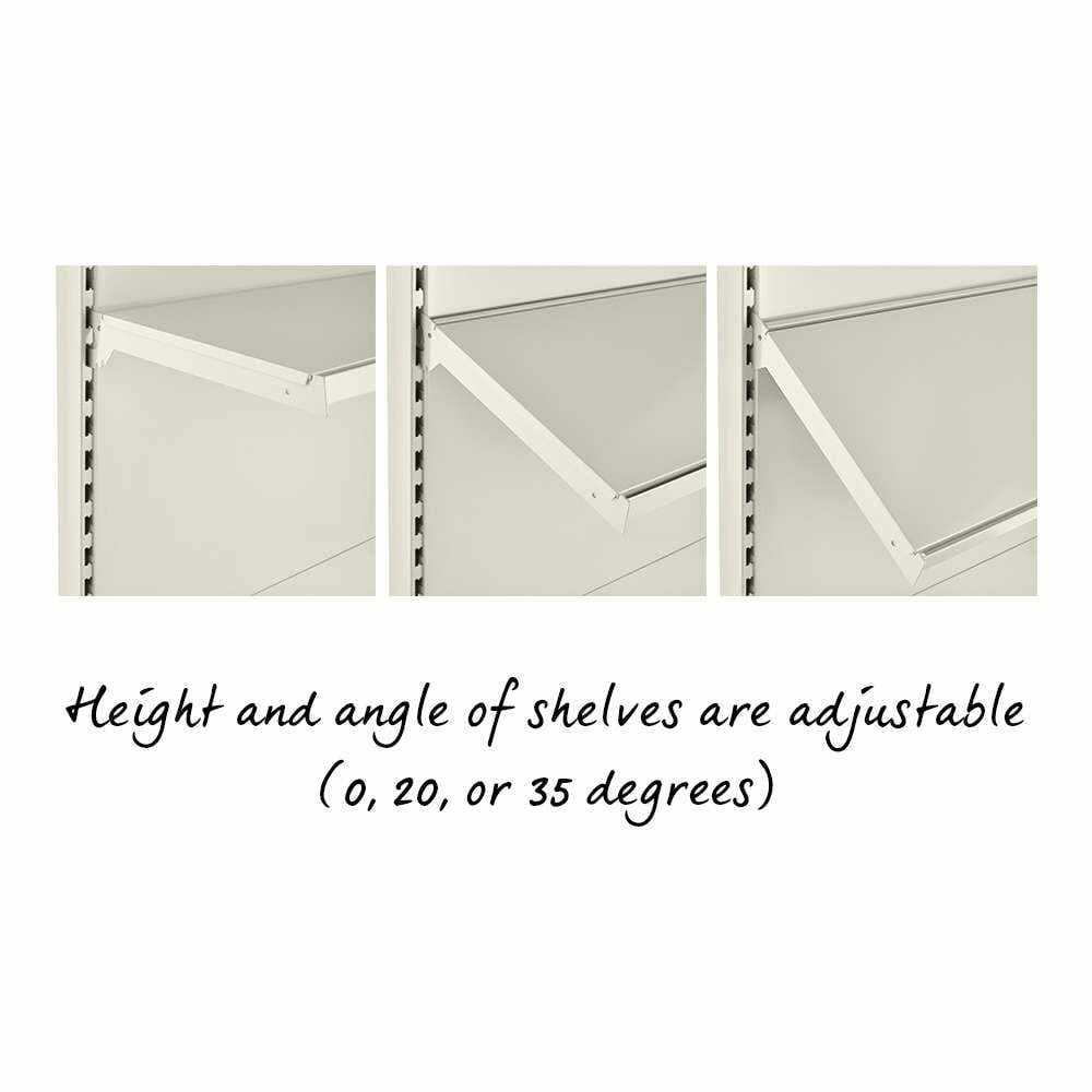 Jura White Retail Shelving Wall Unit - Perforated Back Panels - 2 Shelves and 32 Hooks - H1800mm