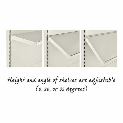 Jura White Retail Shelving Wall Unit - Perforated Back Panels - 2 Shelves and 32 Hooks - H1800mm