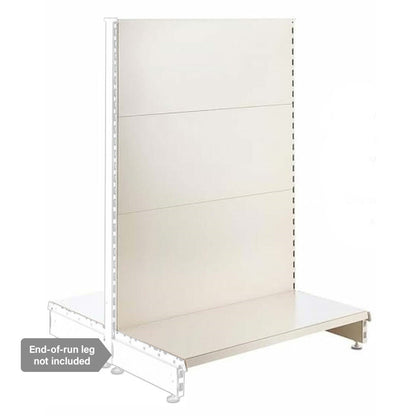 Jura White Retail Shelving Modular Gondola Unit - Plain Back Panels - 2 x Base Shelves