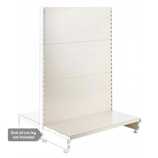 Jura White Retail Shelving Modular Gondola Unit - Plain Back Panels - 2 x Base Shelves