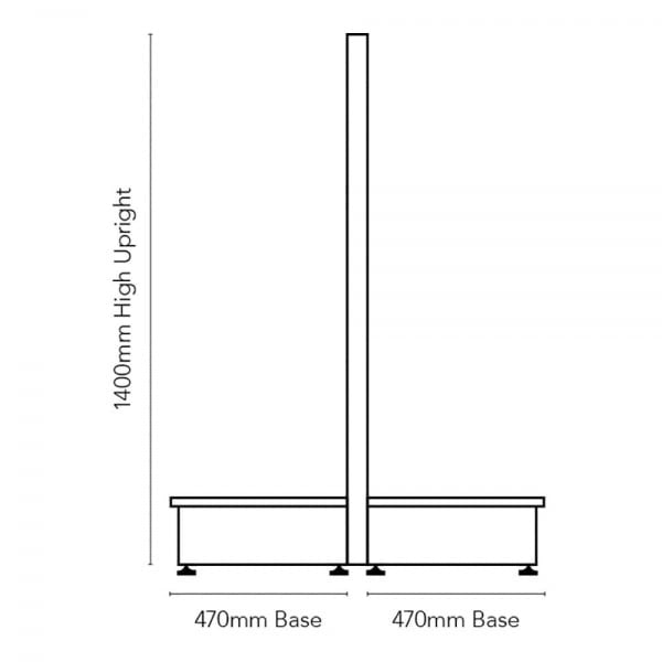 Jura White Retail Shelving Modular Gondola Unit - Plain Back Panels - 2 x Base Shelves
