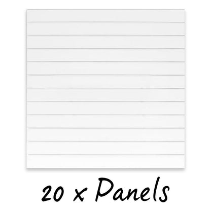 20 x White Slatwall Panels Half Size