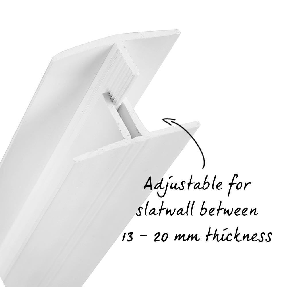 White Joining Strip for Slatwall Panels