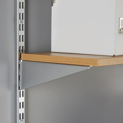 Pack of 2 Chrome Brackets for Twin Slot Wooden Shelves