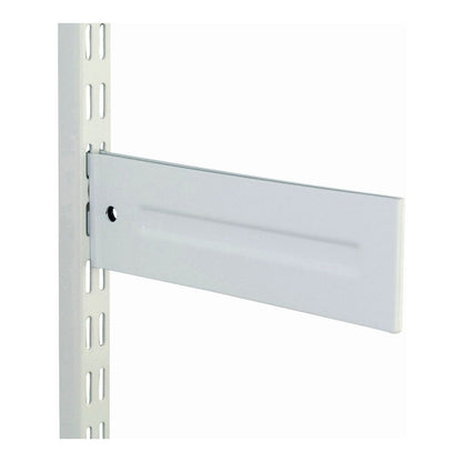 White Twin Slot Continuous Shelf Bracket