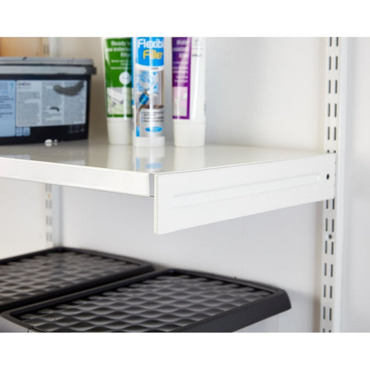 White Twin Slot Continuous Shelf Bracket