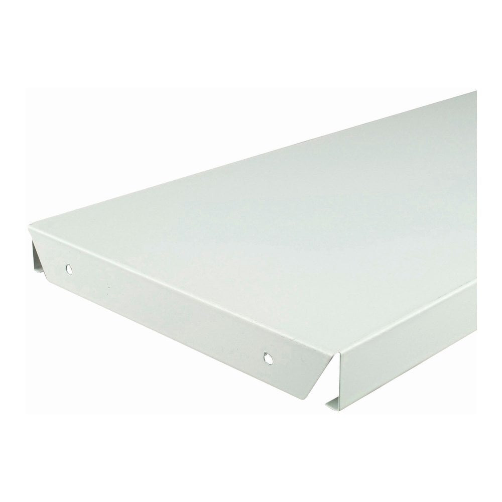 White Twin Slot Continuous Steel Shelf - W1000mm