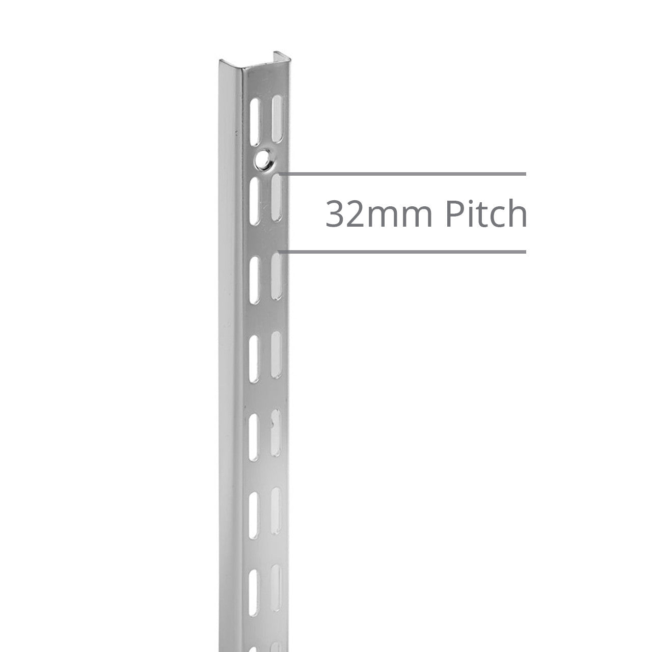 Chrome Twin Slot Upright - 32mm Pitch