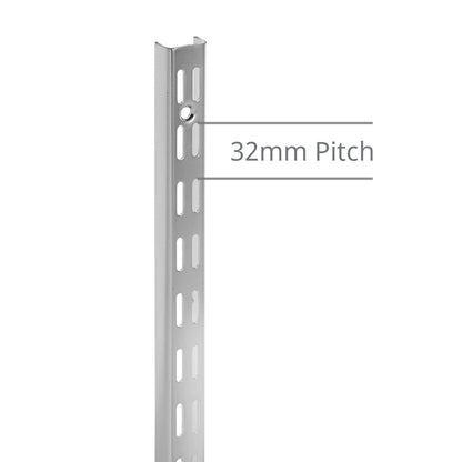Chrome Twin Slot Upright - 32mm Pitch