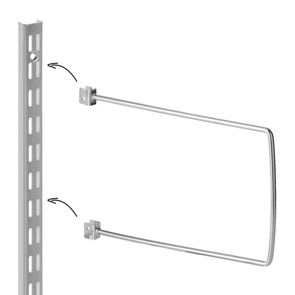 Chrome Twin Slot Upright - 32mm Pitch