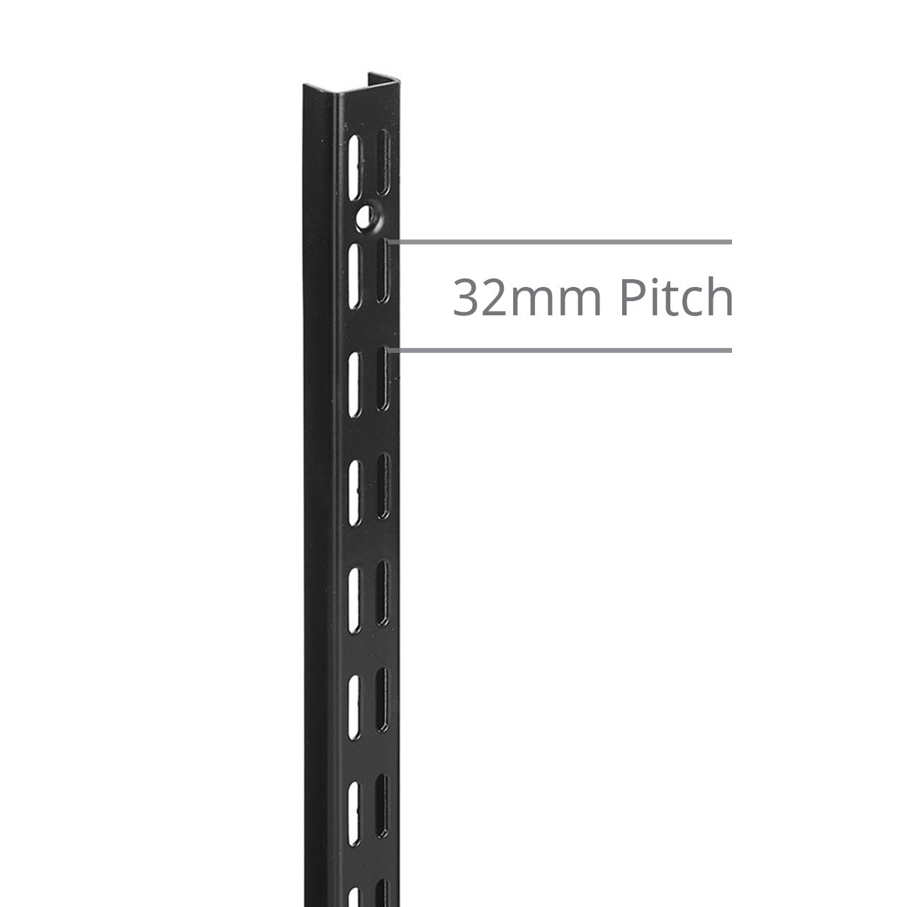 Black Twin Slot Upright - 32mm Pitch