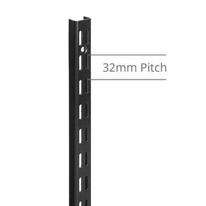 Black Twin Slot Upright - 32mm Pitch