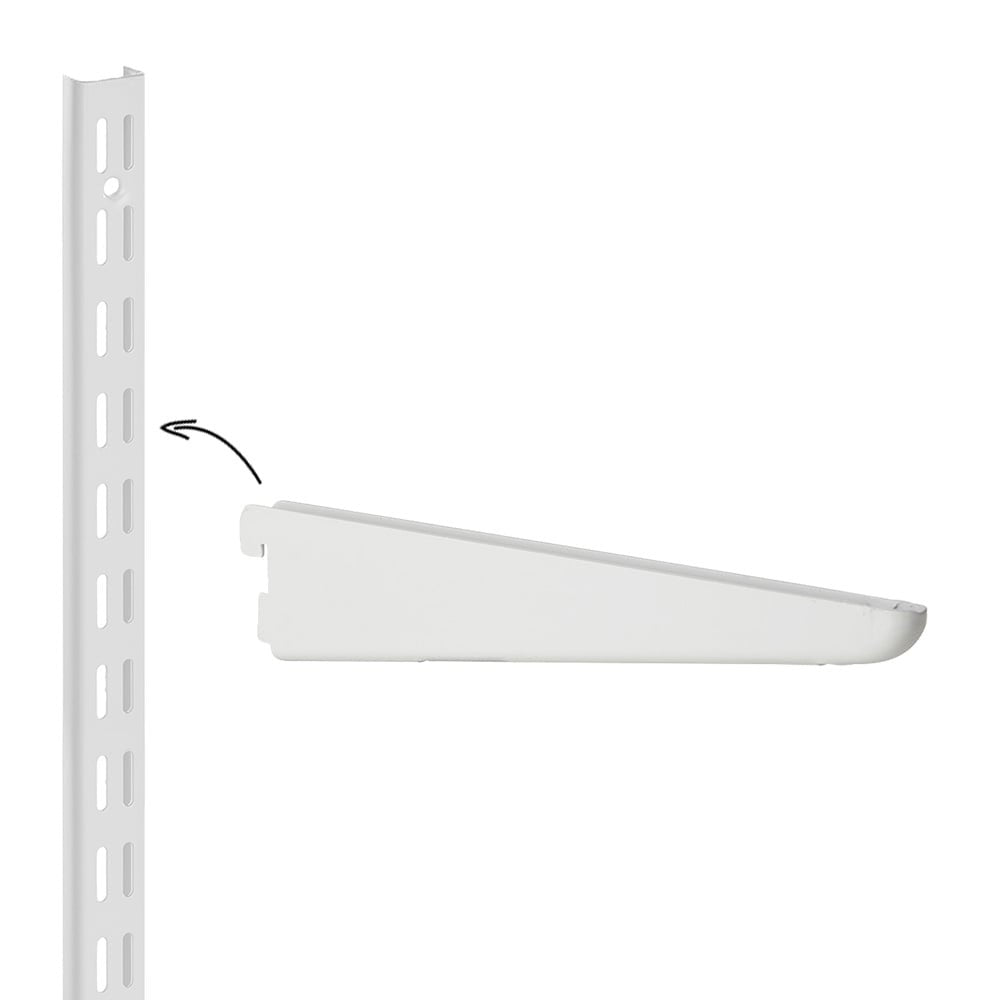 White Twin Slot U-Bracket - 32mm Pitch