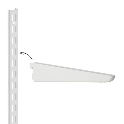 White Twin Slot U-Bracket - 32mm Pitch