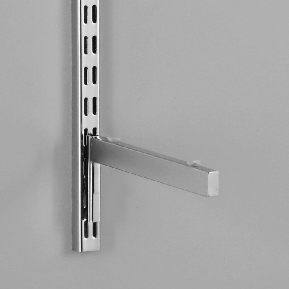 Chrome Twin Slot Shelf Bracket for Level Glass Shelves