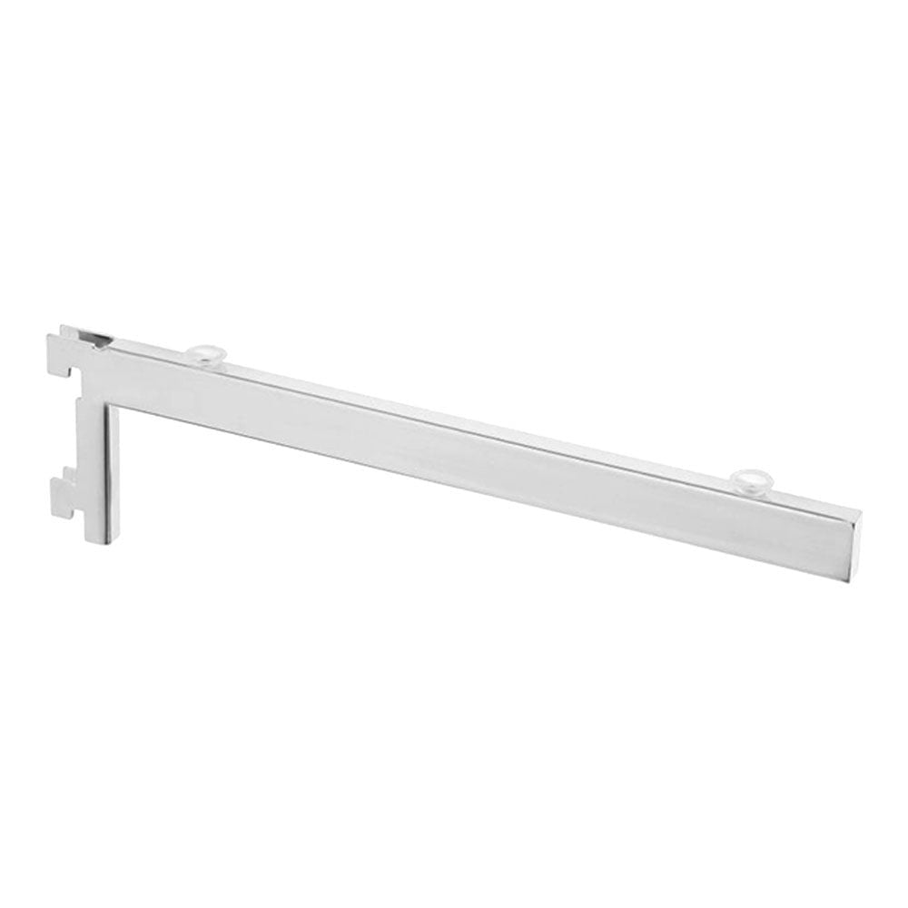 Chrome & Glass Twin Slot Shelving Kit - D300mm - 3 Shelves, 6 Square Brackets
