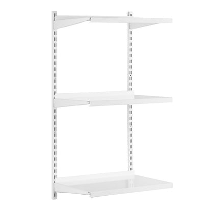 White Twin Slot Shelving Kit - H1000mm - 3 Shelves