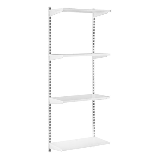 White Twin Slot Shelving Kit - H1600mm - 4 Shelves
