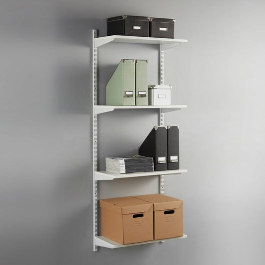 White Twin Slot Shelving Kit - H1600mm - 4 Shelves