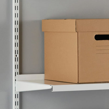 White Steel Twin Slot Shelving Kit - W1000mm - 3 Shelves