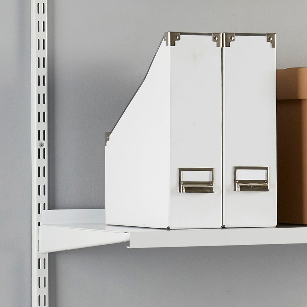 White Steel Twin Slot Shelving Kit - W1000mm - 4 Shelves