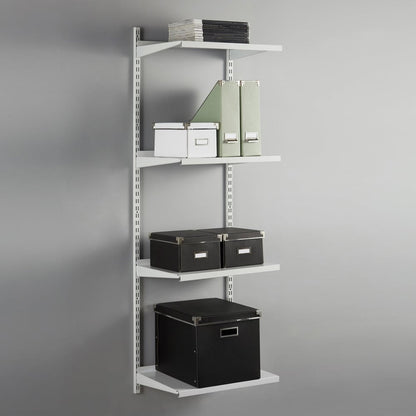 White Steel Twin Slot Shelving Kit - W500mm - 4 Shelves