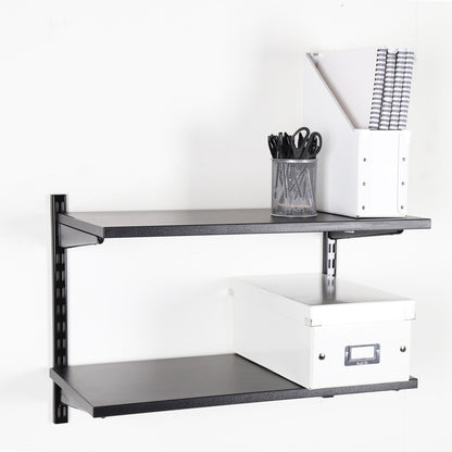 Black Twin Slot Shelving Kit - H430mm - 2 Shelves