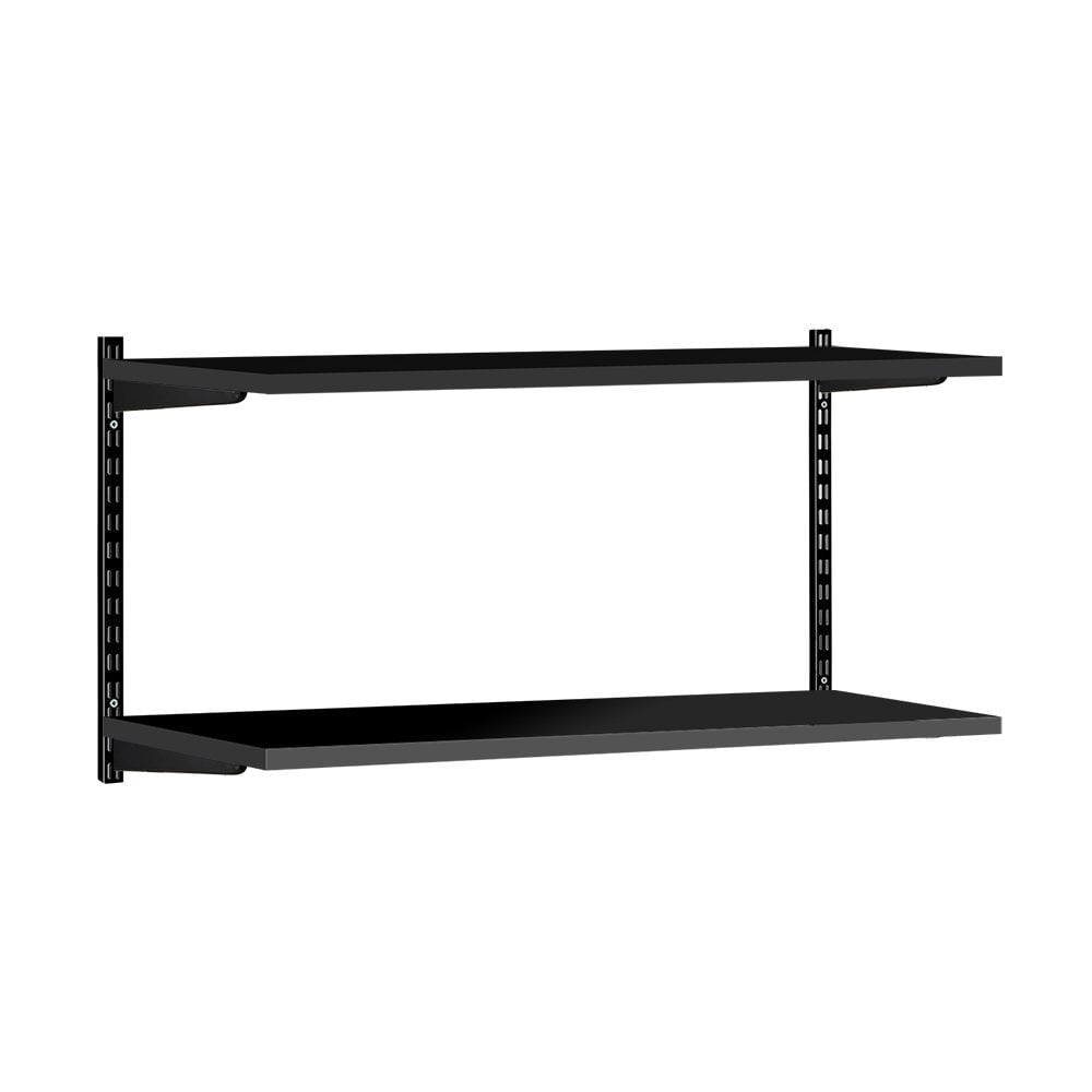 Black Twin Slot Shelving Kit - H430mm - 2 Shelves