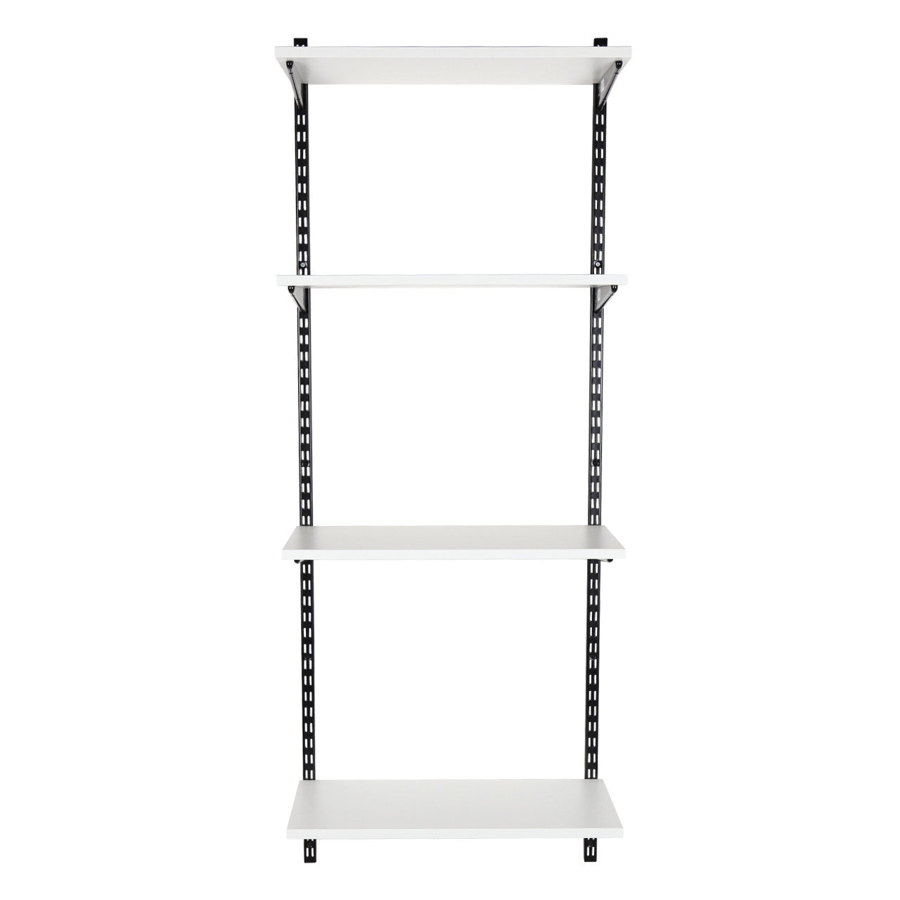 Black & White Steel Twin Slot Shelving Kit - W500mm - 4 Shelves