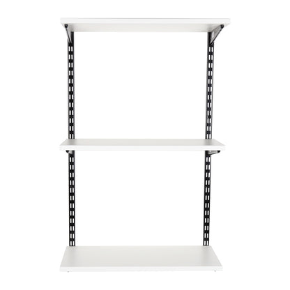 Black & White Steel Twin Slot Shelving Kit - W500mm - 3 Shelves