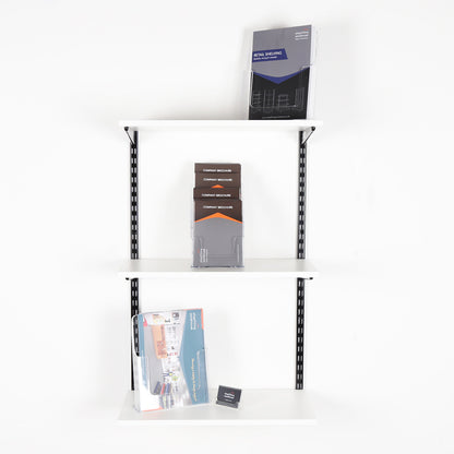 Black & White Steel Twin Slot Shelving Kit - W1000mm - 3 Shelves