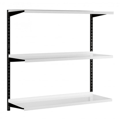 Black & White Steel Twin Slot Shelving Kit - W1000mm - 3 Shelves