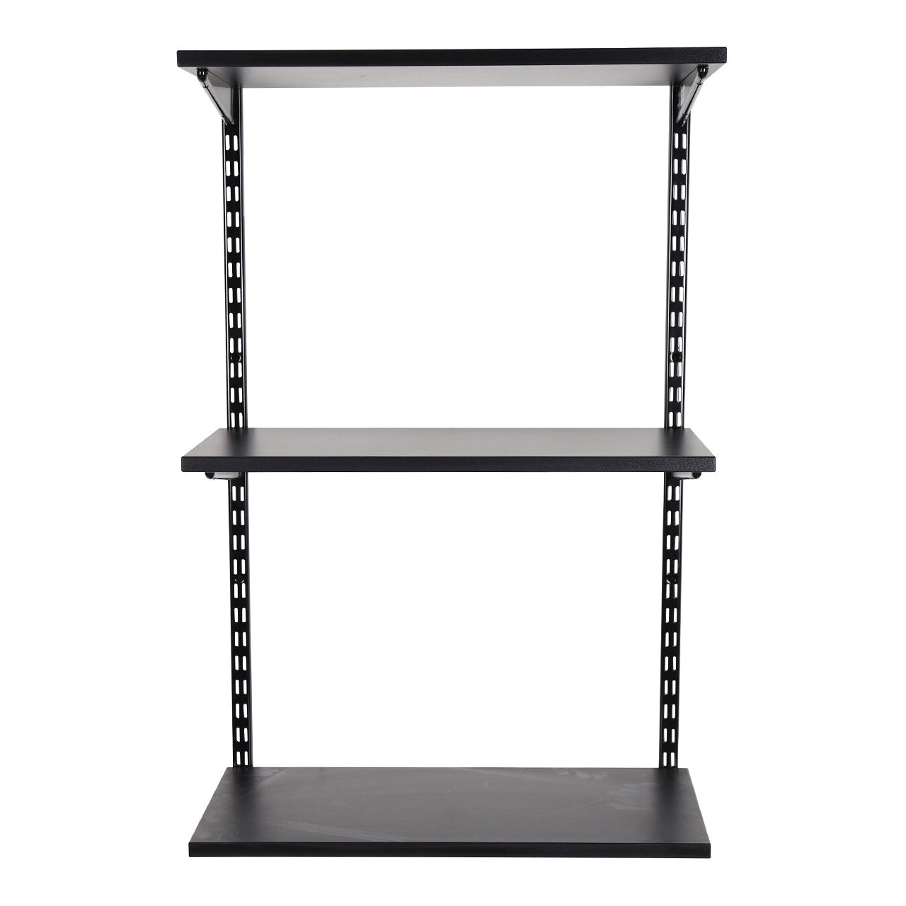 Black Twin Slot Shelving Kit - H1000mm - 3 Shelves
