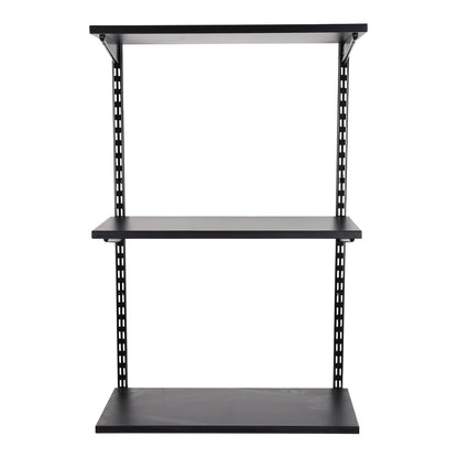 Black Twin Slot Shelving Kit - H1000mm - 3 Shelves